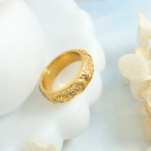 316L Stainless Steel 18K Gold Plated Vintage Palace Style Zircon Sun & Moon Ring - Image 1
