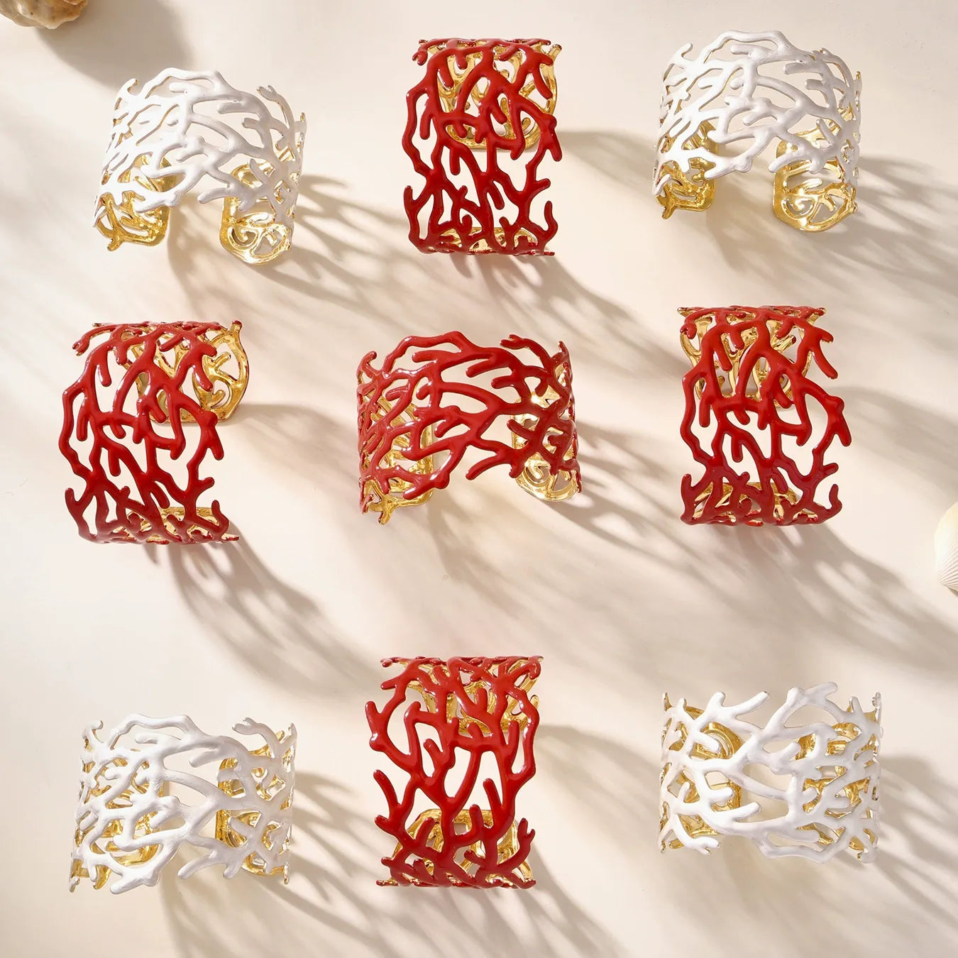 316L Stainless Steel 18K Gold Plated Wide Enamel Open Bracelet - Image 2
