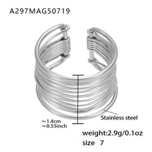 316L Stainless Steel 18K Gold Plated Wide Hollow Minimalist Open Ring - Image 15