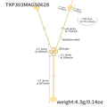 Zircon Four-Leaf Clover Tassel Necklace / 40+5cm