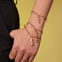316L Stainless Steel 18K Gold Plated Zircon Koi Fish Star Heart Necklace & Bracelet Set - Image 6
