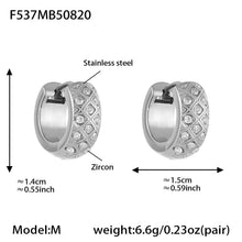 316L Stainless Steel 18K Gold Plated Zircon Rhombus Hoop Earrings - Image 4