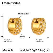316L Stainless Steel 18K Gold Plated Zircon Rhombus Hoop Earrings - Image 6