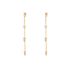 316L Stainless Steel 18K Gold Plated Zircon Tassel Stud Earrings - Image 2