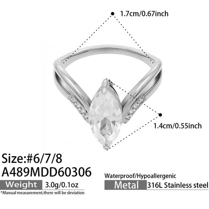 316L Stainless Steel 18K Gold Plated Zirconia Inlaid Exquisite Ring -  Sensitive Skin Friendly - Detail 15