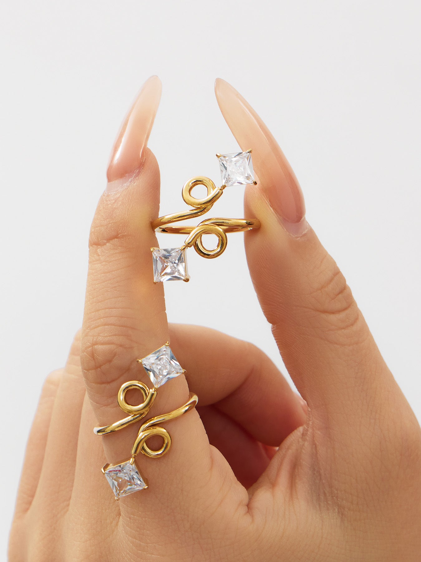 316L Stainless Steel 18K Gold Plated Zirconia Inlaid Exquisite Ring -  Sensitive Skin Friendly - Detail 18