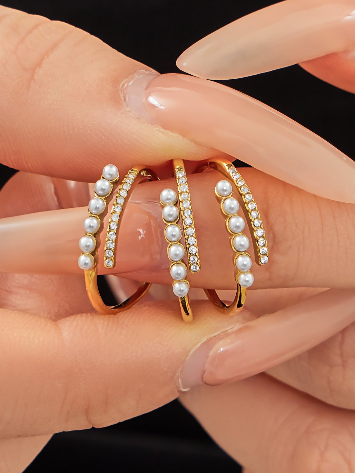 316L Stainless Steel 18K Gold Plated Zirconia Inlaid Exquisite Ring -  Sensitive Skin Friendly - Detail 20