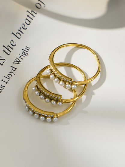 316L Stainless Steel 18K Gold Plated Zirconia Inlaid Exquisite Ring -  Sensitive Skin Friendly - Detail 23
