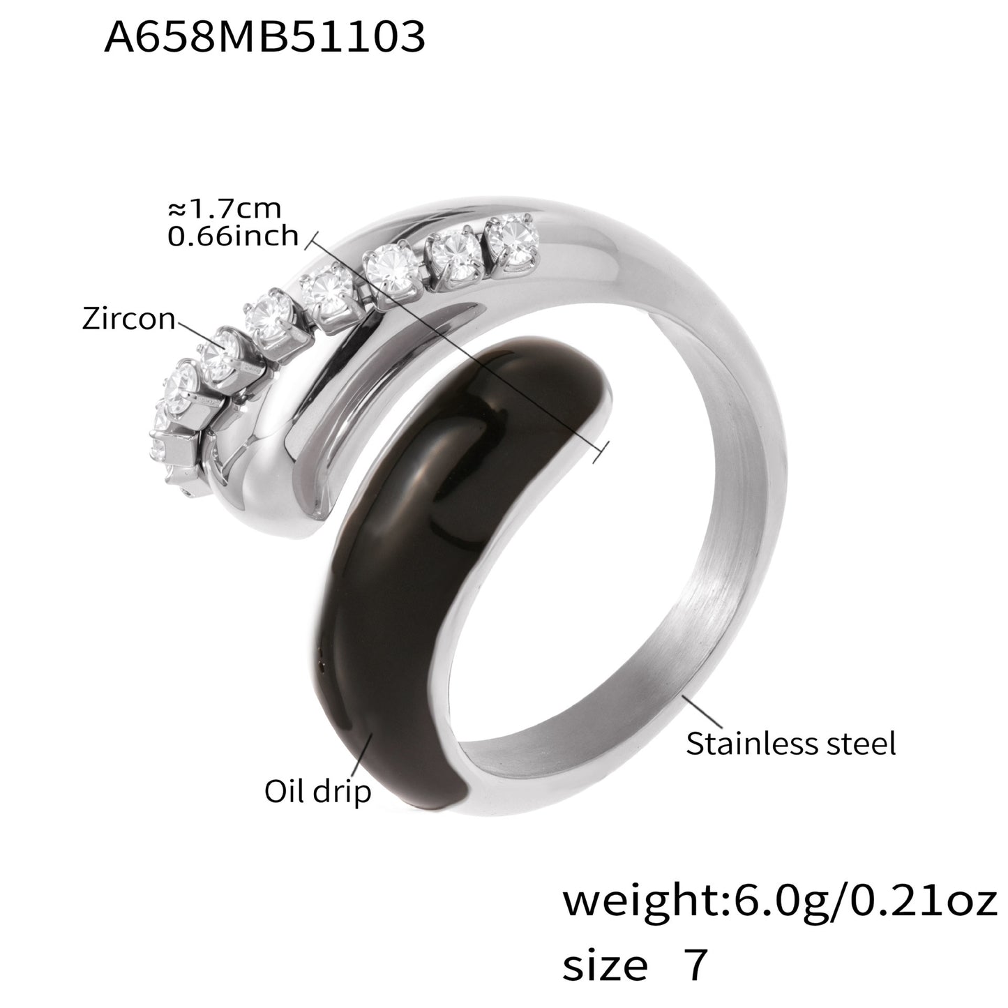 316L Stainless Steel 18K Gold Puffy Dome & Enamel Rings - Image 11