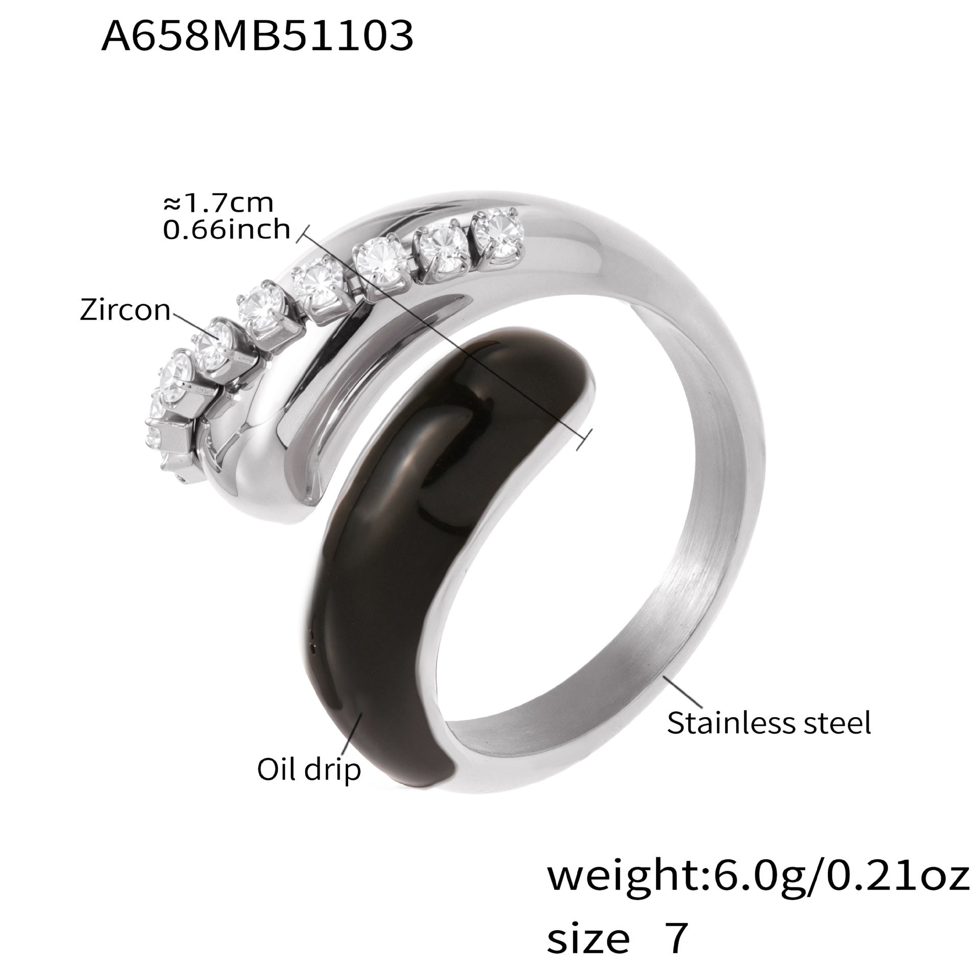 316L Stainless Steel 18K Gold Puffy Dome & Enamel Rings - Image 11