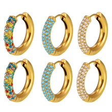 316L Stainless Steel 18K Gold PVD 4mm Zircon Hoop Earrings - Minimalist 4mm Zircon Hoop Earrings Wholesale Stainless Steel Jewelry - Sensitive Skin Friendly - Detail 13