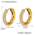 Gold White Zircon Earrings (F1713) / Default