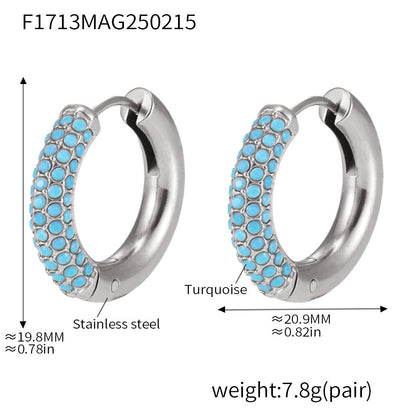 316L Stainless Steel 18K Gold PVD 4mm Zircon Hoop Earrings - Minimalist 4mm Zircon Hoop Earrings Wholesale Stainless Steel Jewelry - Sensitive Skin Friendly - Detail 18