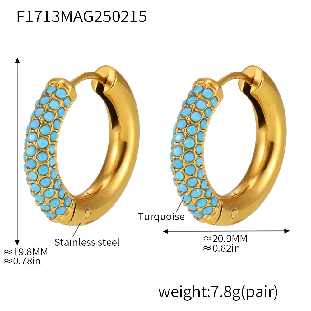 316L Stainless Steel 18K Gold PVD 4mm Zircon Hoop Earrings - Minimalist 4mm Zircon Hoop Earrings Wholesale Stainless Steel Jewelry - Sensitive Skin Friendly - Detail 19