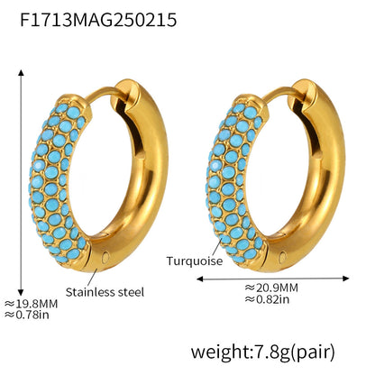316L Stainless Steel 18K Gold PVD 4mm Zircon Hoop Earrings - Minimalist 4mm Zircon Hoop Earrings Wholesale Stainless Steel Jewelry - Sensitive Skin Friendly - Detail 19
