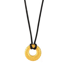316L Stainless Steel 18K Gold PVD Adjustable Necklaces - Adjustable Black Leather Cord, Modern Charm Wholesale Stainless Steel Jewelry - Sensitive Skin Friendly - Detail 4
