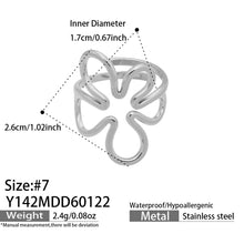 316L Stainless Steel 18K Gold PVD Artistic Flower Irregular Ring - Artistic Flower Irregular Design Modern Minimalist Wholesale Stainless Steel Jewelry - Sensitive Skin Friendly - Detail 4