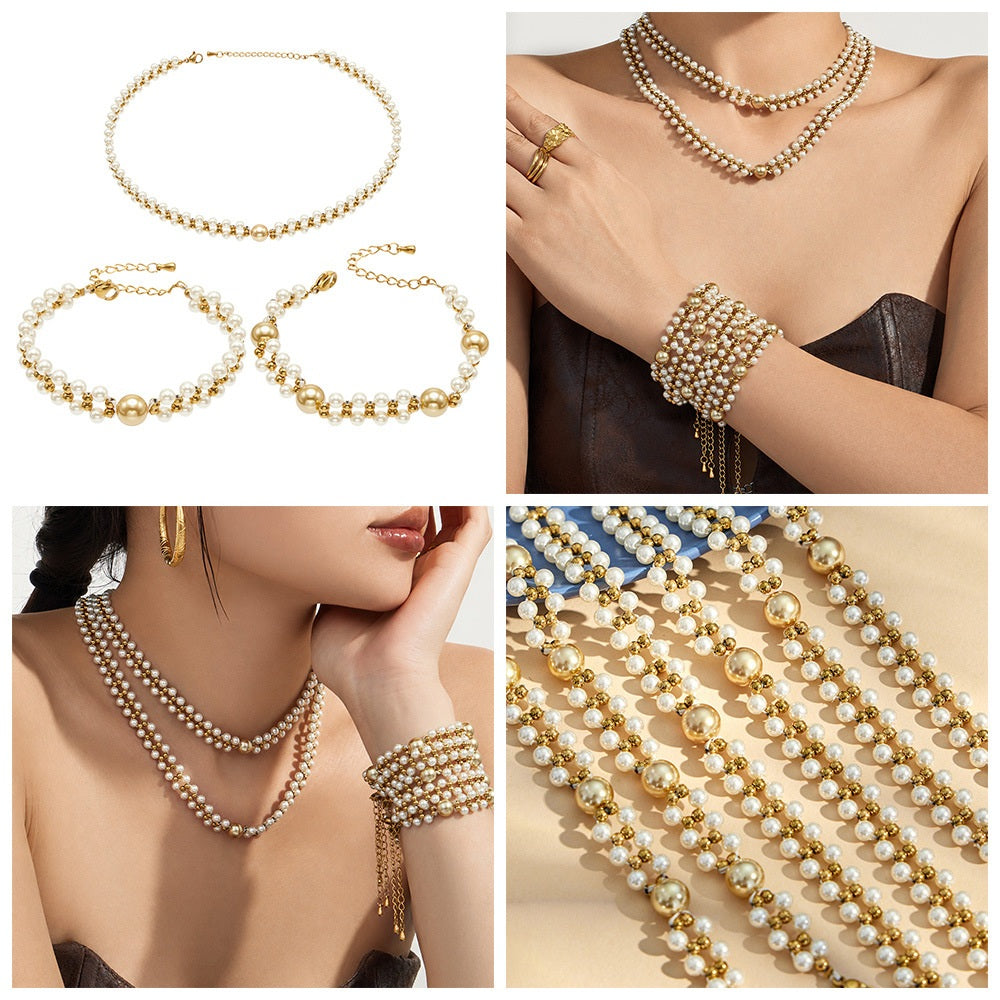 316L Stainless Steel 18K Gold PVD Bead Bracelet - Bead Bracelet, Modern Design Wholesale Stainless Steel Jewelry - Sensitive Skin Friendly - Detail 11