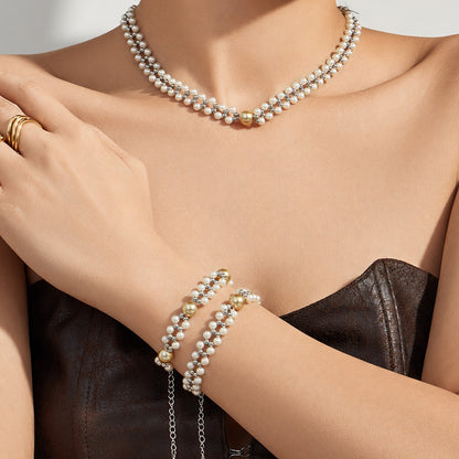 316L Stainless Steel 18K Gold PVD Bead Bracelet - Bead Bracelet, Modern Design Wholesale Stainless Steel Jewelry - Sensitive Skin Friendly - Detail 13