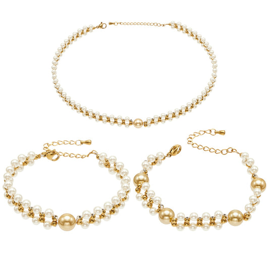 316L Stainless Steel 18K Gold PVD Bead Bracelet - Bead Bracelet, Modern Design Wholesale Stainless Steel Jewelry - Sensitive Skin Friendly - Detail 4