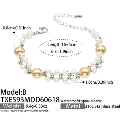 316L Stainless Steel 18K Gold PVD Bead Bracelet - Bead Bracelet, Modern Design Wholesale Stainless Steel Jewelry - Sensitive Skin Friendly - Detail 8