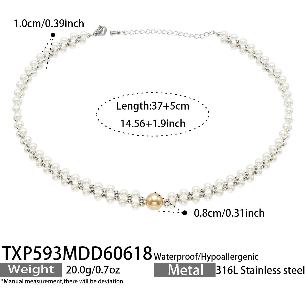 316L Stainless Steel 18K Gold PVD Bead Bracelet - Bead Bracelet, Modern Design Wholesale Stainless Steel Jewelry - Sensitive Skin Friendly - Detail 9