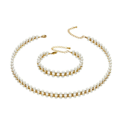 316L Stainless Steel 18K Gold PVD Beaded Necklace - Beaded Necklace Gold Steel Wholesale Stainless Steel Jewelry - Sensitive Skin Friendly - Detail 4