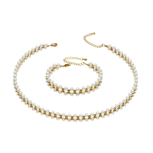 316L Stainless Steel 18K Gold PVD Beaded Necklace - Beaded Necklace Gold Steel Wholesale Stainless Steel Jewelry - Sensitive Skin Friendly - Detail 4
