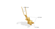 316L Stainless Steel 18K Gold PVD Bear Charm Necklace - Minimalist Bear Charm, French Style, Light Luxury Wholesale Stainless Steel Jewelry - Sensitive Skin Friendly - Detail 7