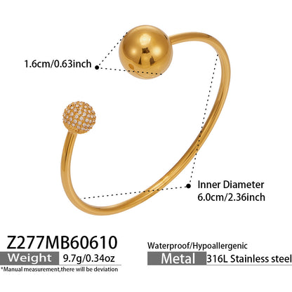 316L Stainless Steel 18K Gold PVD Bear Heart Bracelet - Whimsical Bear Heart Design Wholesale Stainless Steel Jewelry - Sensitive Skin Friendly - Detail 2