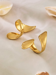 316L Stainless Steel 18K Gold PVD Bold Gold Statement Ring - Bold Gold Statement Ring Modern Minimalist Wholesale Stainless Steel Jewelry - Sensitive Skin Friendly - Detail 11