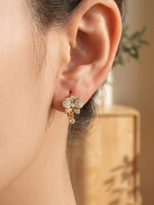 316L Stainless Steel 18K Gold PVD C-Shaped Butterfly Zircon Geometric Earrings - C-Shaped Butterfly Geometric Zircon Gold Earrings Wholesale Stainless Steel Jewelry - Sensitive Skin Friendly - Detail 6
