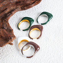 316L Stainless Steel 18K Gold PVD Candy Color Open Ring - Candy Color Open Ring Minimalist Glossy Inlay Wholesale Stainless Steel Jewelry - Sensitive Skin Friendly - Detail 10