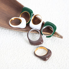 316L Stainless Steel 18K Gold PVD Candy Color Open Ring - Candy Color Open Ring Minimalist Glossy Inlay Wholesale Stainless Steel Jewelry - Sensitive Skin Friendly - Detail 6
