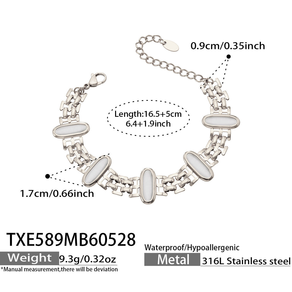 316L Stainless Steel 18K Gold PVD Cat Eye Stone Bracelet & Necklace Collection - Cat Eye Stone Minimalist Luxury Gold Jewelry Modern Layering Elegant Gemstone Wholesale Stainless Steel Jewelry - Sensitive Skin Friendly - Detail 1