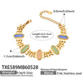 Mixed Color Cat's Eye Gold Bracelet (TXE589) / 16.5+5cm