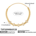 White Cat's Eye Gold Necklace (TXP589) / 31+12cm