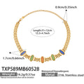Mixed Color Cat's Eye Gold Necklace (TXP589) / 31+12cm