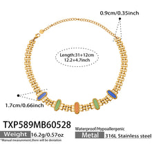 316L Stainless Steel 18K Gold PVD Cat Eye Stone Bracelet & Necklace Collection - Cat Eye Stone Minimalist Luxury Gold Jewelry Modern Layering Elegant Gemstone Wholesale Stainless Steel Jewelry - Sensitive Skin Friendly - Detail 9