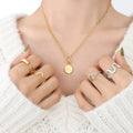 OT Buckle Round Disc Necklace P101 / Default