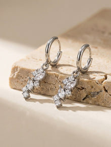 316L Stainless Steel 18K Gold PVD Chic 5A Zircon Drop Earrings - Chic 5A Zircon Drop Minimalist Wholesale Stainless Steel Jewelry - Sensitive Skin Friendly - Detail 13