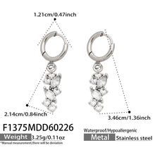 316L Stainless Steel 18K Gold PVD Chic 5A Zircon Drop Earrings - Chic 5A Zircon Drop Minimalist Wholesale Stainless Steel Jewelry - Sensitive Skin Friendly - Detail 15