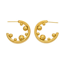 316L Stainless Steel 18K Gold PVD Chic C-Hoop High-Polished Earrings - Chic C-Hoop High-Polished Wholesale Stainless Steel Jewelry - Sensitive Skin Friendly - Detail 4