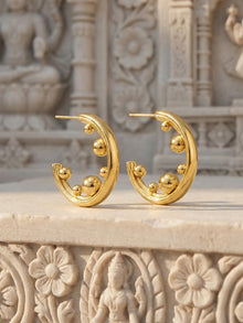 316L Stainless Steel 18K Gold PVD Chic C-Hoop High-Polished Earrings - Chic C-Hoop High-Polished Wholesale Stainless Steel Jewelry - Sensitive Skin Friendly - Detail 8