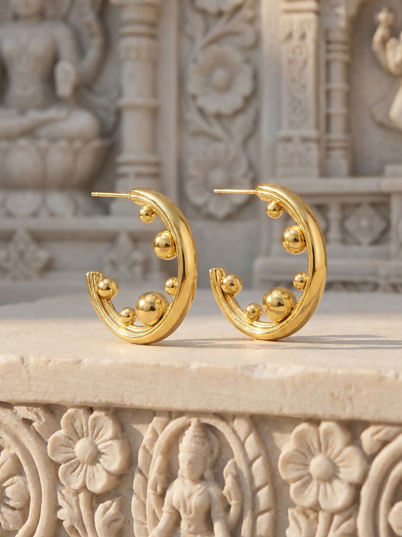 316L Stainless Steel 18K Gold PVD Chic C-Hoop High-Polished Earrings - Chic C-Hoop High-Polished Wholesale Stainless Steel Jewelry - Sensitive Skin Friendly - Detail 8