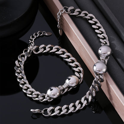 316L Stainless Steel 18K Gold PVD Chic Minimalist Bracelet Set - Chic Minimalist Steel Bracelet Set Wholesale Stainless Steel Jewelry - Sensitive Skin Friendly - Detail 12