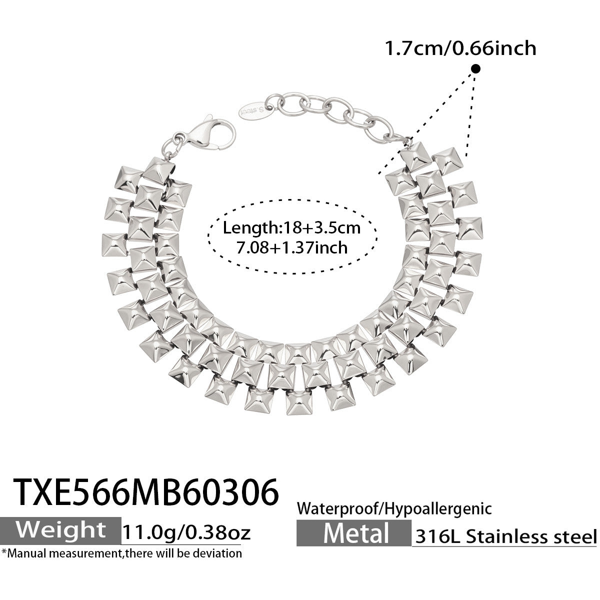316L Stainless Steel 18K Gold PVD Chunky Chain Statement Necklace Bracelet Set - Chunky Chain, Statement, Modern, Gold, Steel Wholesale Stainless Steel Jewelry - Sensitive Skin Friendly - Detail 6