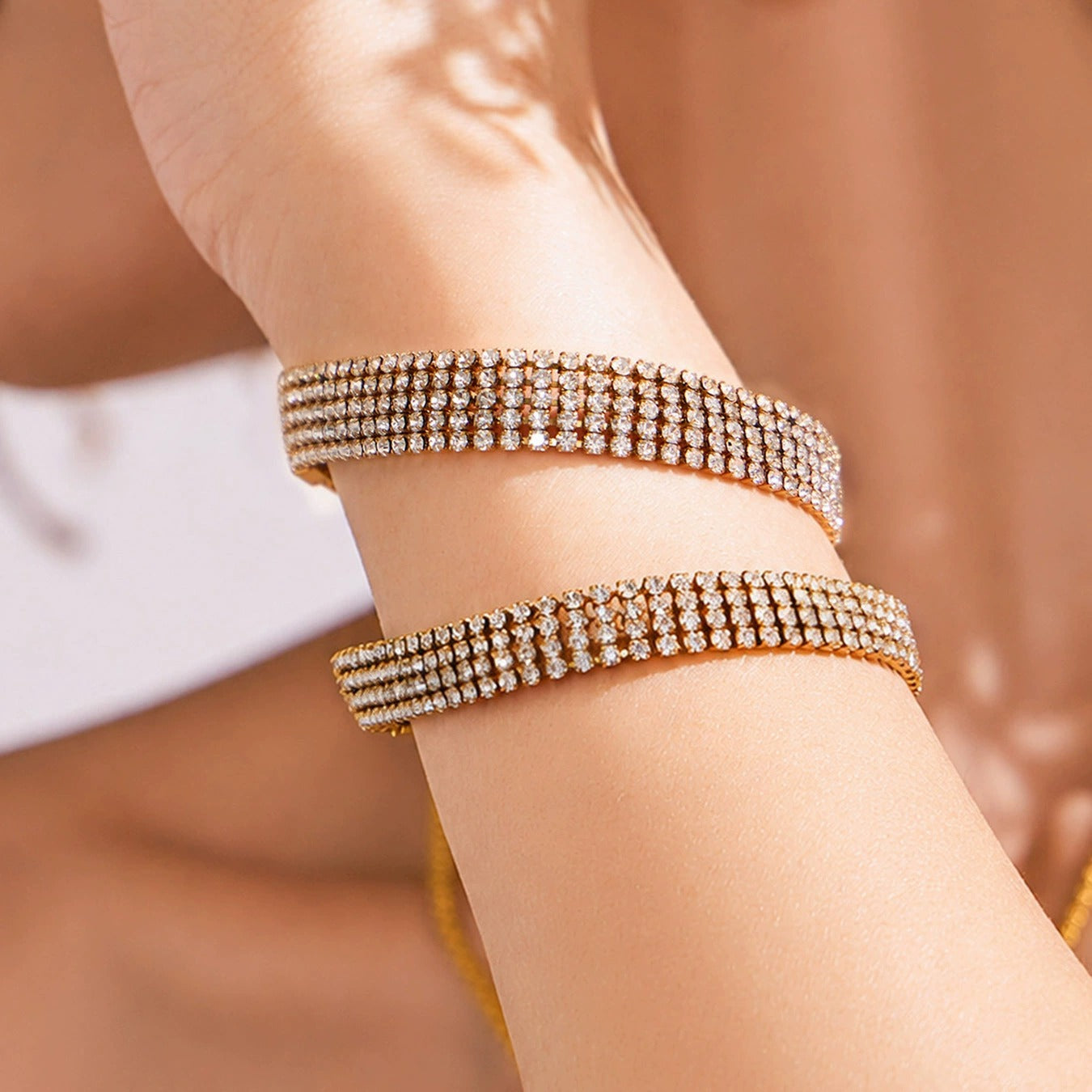 316L Stainless Steel 18K Gold PVD Classic Bracelet - Classic Zircon Bracelet Wholesale Stainless Steel Jewelry - Sensitive Skin Friendly - Detail 2