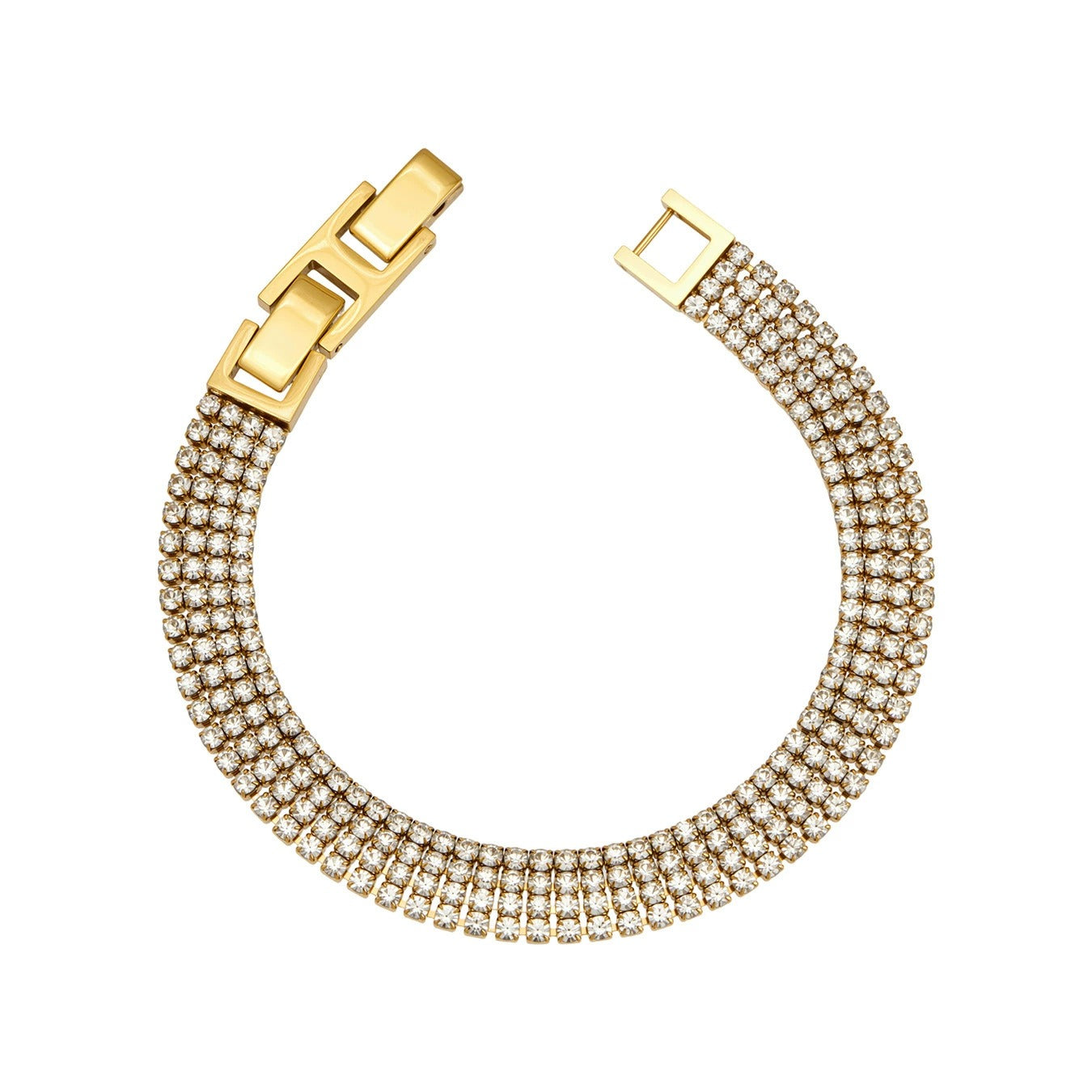 316L Stainless Steel 18K Gold PVD Classic Bracelet - Classic Zircon Bracelet Wholesale Stainless Steel Jewelry - Sensitive Skin Friendly - Detail 5
