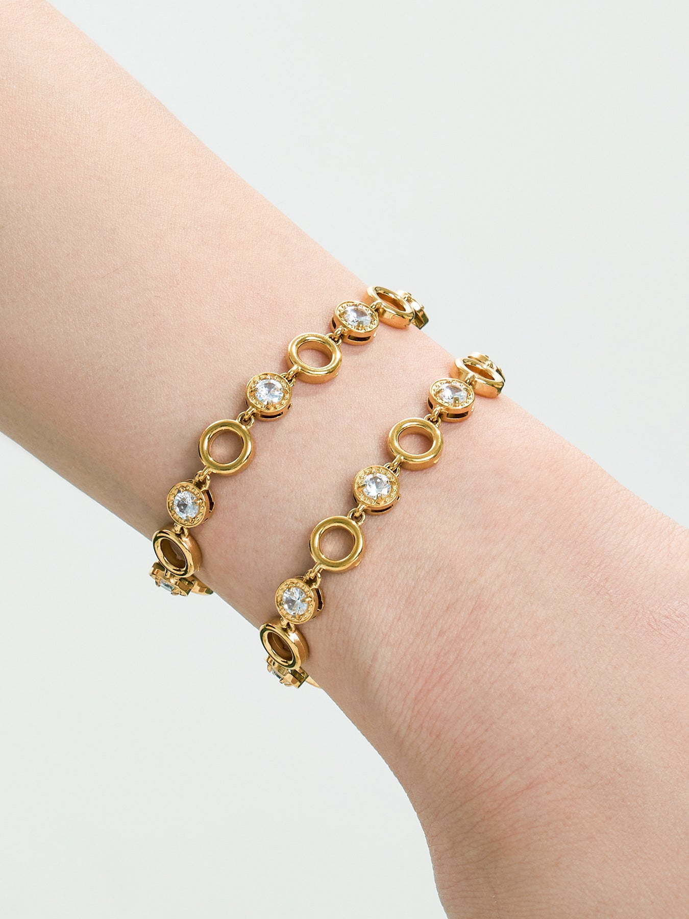 316L Stainless Steel 18K Gold PVD Claw Set Zircon Round Link Chain Jewelry Set - Claw Set Zircon, Round Link Chain, Delicate Gold, Elegant, Modern Wholesale Stainless Steel Jewelry - Sensitive Skin Friendly - Detail 14